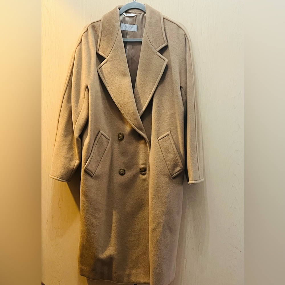 Vintage Max Mara Camel Wool Coat Oversized Icon Silhouette Made in Italy Luxury - Picture 2 of 13